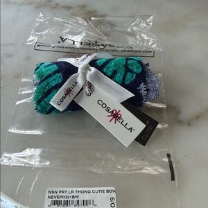 Cosabella Floral Thong in Blue and Green NWT